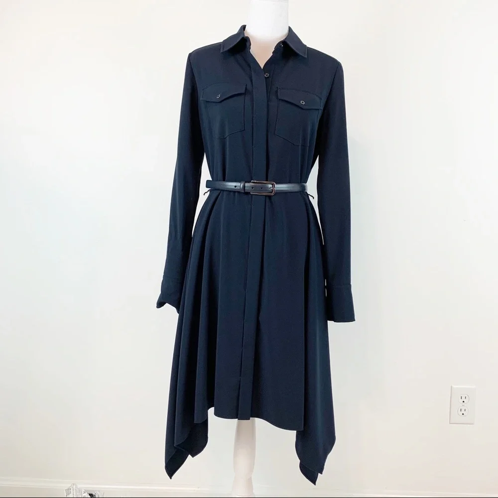 Elie Tahari‎ long sleeve asymmetrical shirt dress